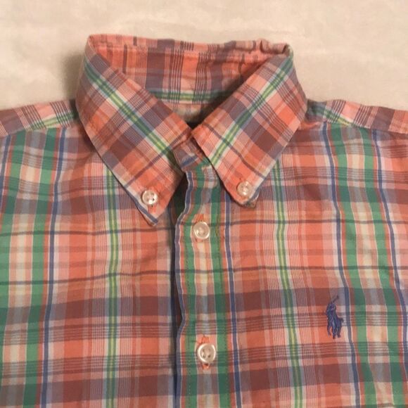 Ralph Lauren Short Sleeve Plaid Button Down - 4T - Picture 3 of 7
